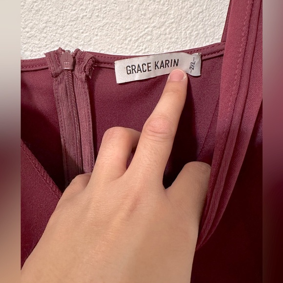 GRACE KARIN Ruched V-Neck Draped Bodycon Double Spaghetti Strap Dress EUC - Picture 7 of 11